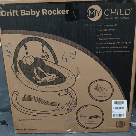 BOXED MY CHILD DRIFT BABY ROCKER SEAT- GREY/CREAM