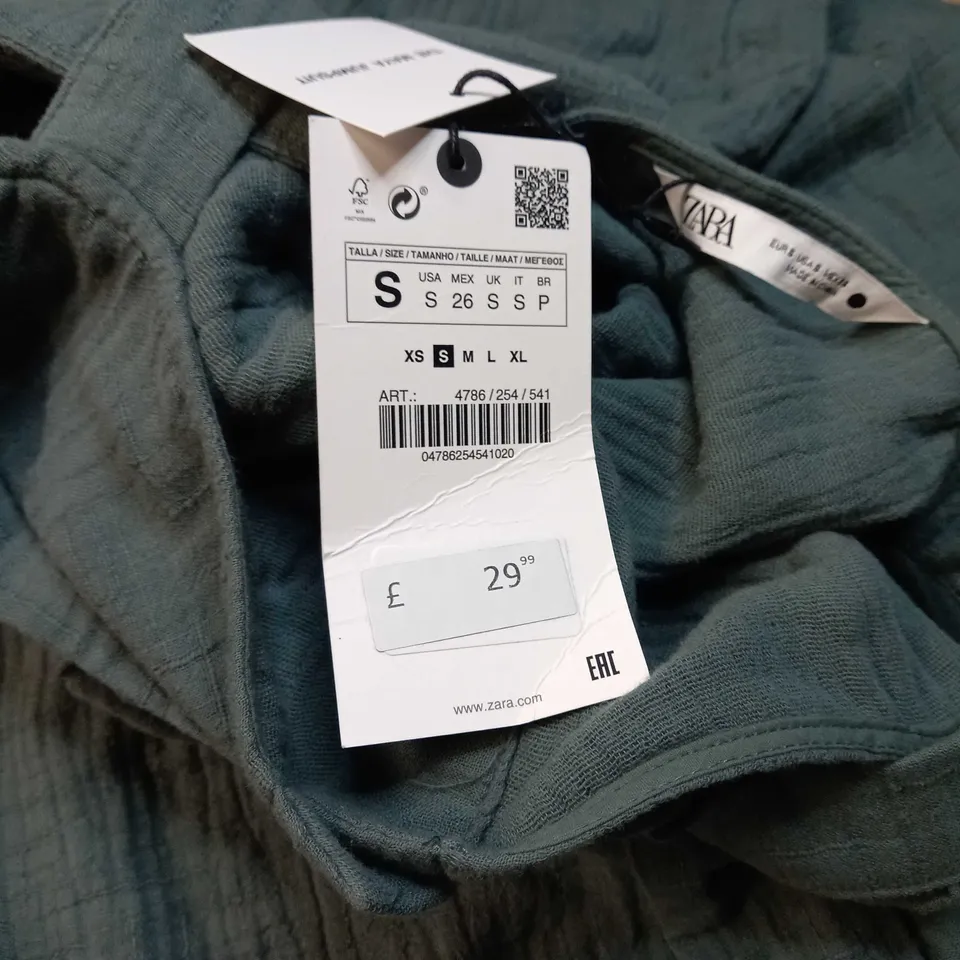 ZARA SAGE WAFFLE UMPSUIT - SMALL