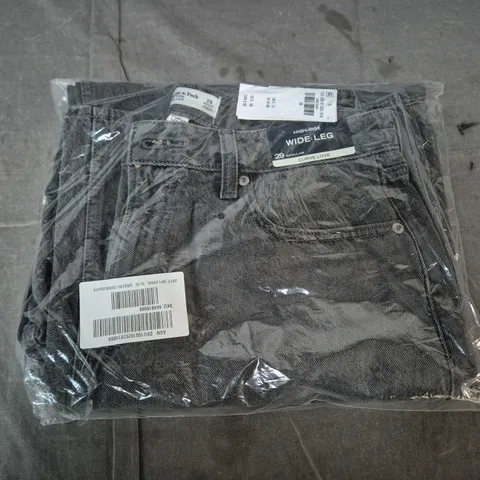 BAGGED ABERCROMBIE & FITCH CURVE WIDE LEG HIGH RISE JEANS IN GREY - 29 REGULAR