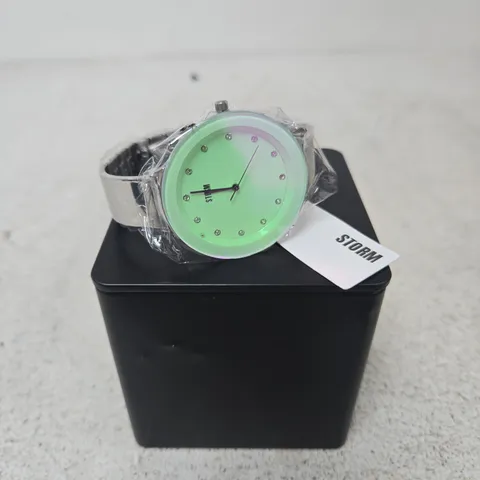 STORM LADIES' WATCH – IRIDESCENT GREEN DIAL WITH CRYSTAL MARKERS