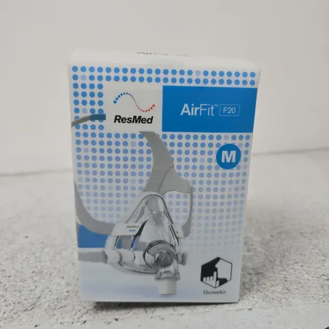 RESMED AIRFIT F20 FULL FACE MASK – SIZE M, BOXED