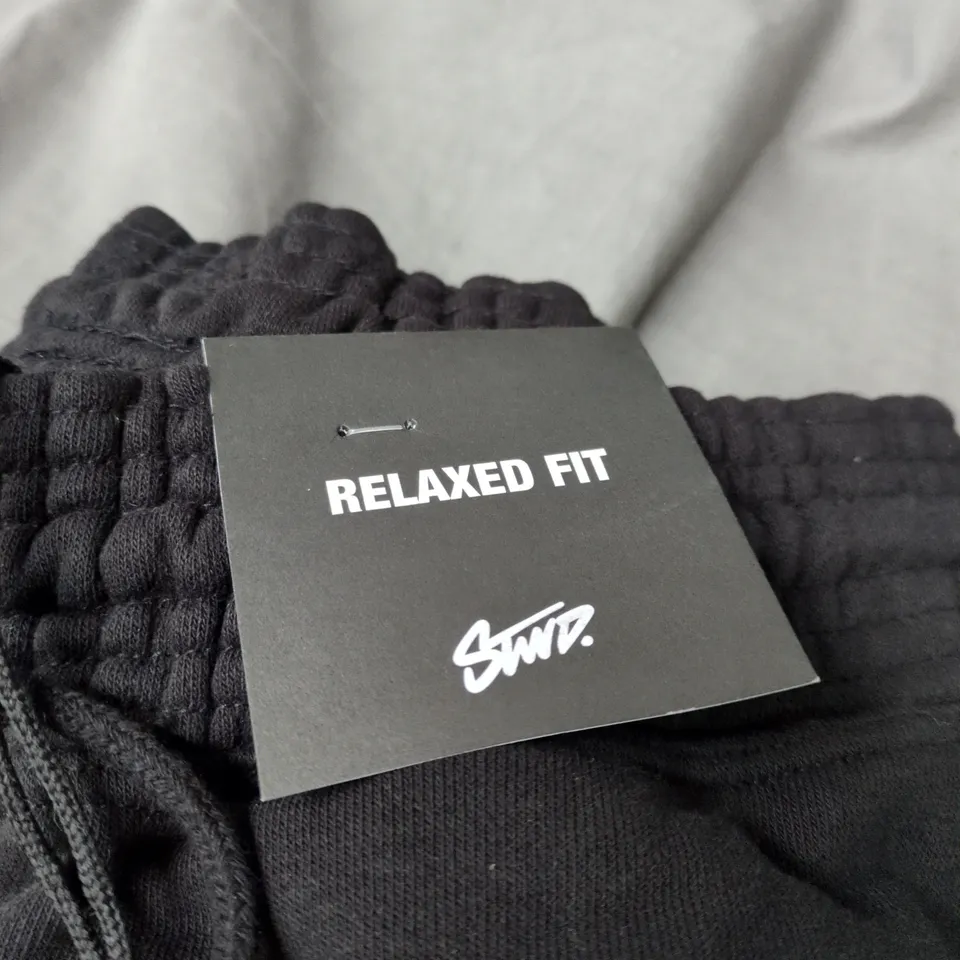 PULL&BEAR STWD BLACK RELAXED FIT JOGGERS – UK SIZE M (EU M / US M)