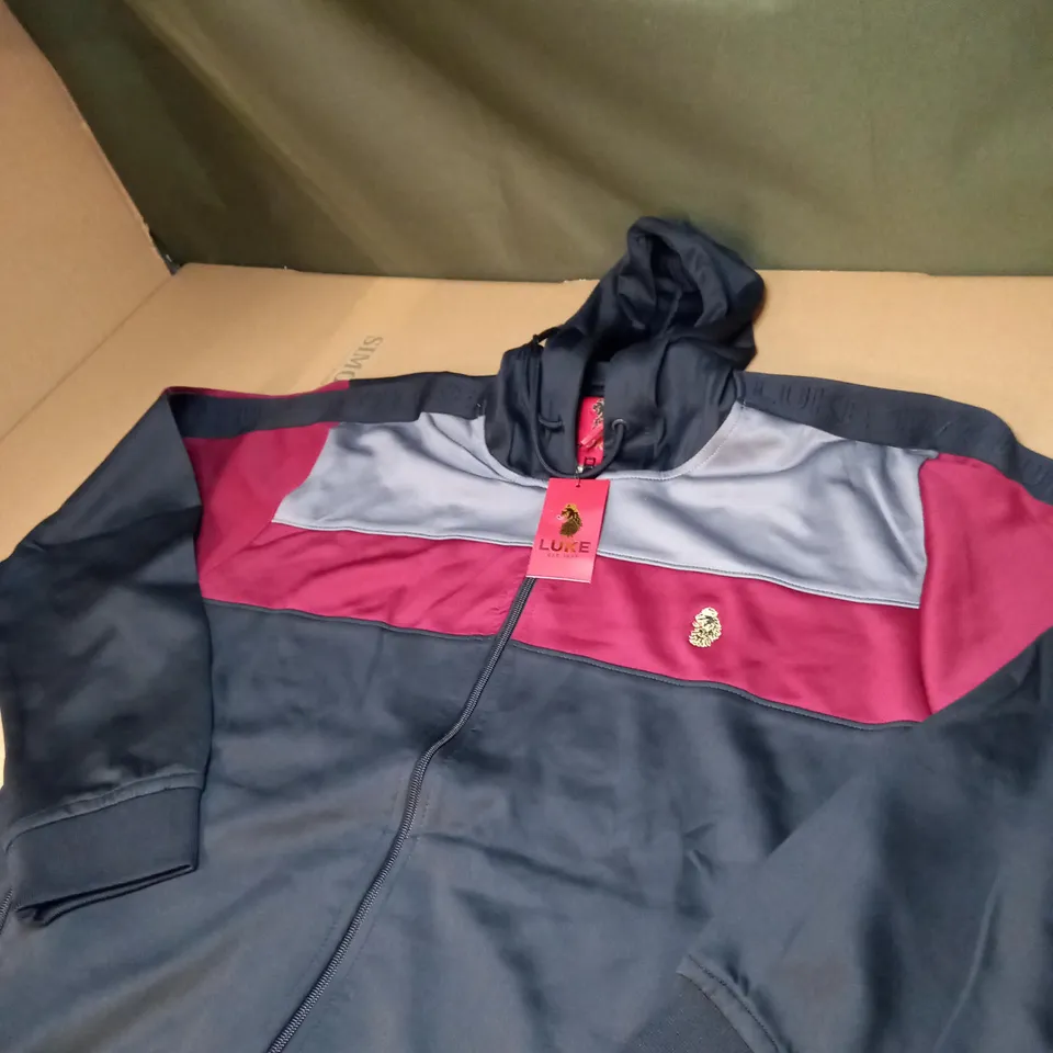 MENS LUKE 1977 BLOCK HOODIE SIZE 2XL