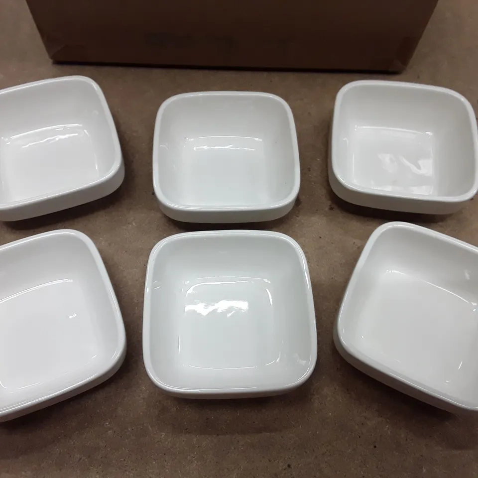 BOXED 6 PIECE WHITE PORCELAIN CHINA 155ml DISHES