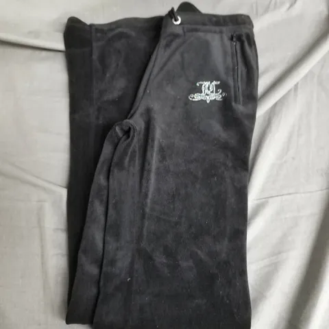 JUICY COUTURE BLACK VELOUR TRACK PANTS – XS