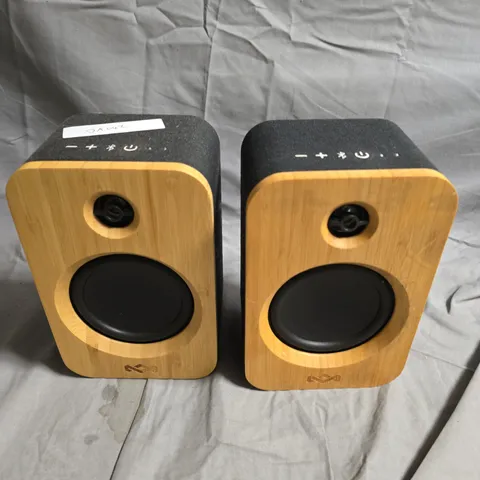 HOUSE OF MARLEY GET TOGETHER DUO BLUETOOTH BOOKSHELF SPEAKERS – BAMBOO FINISH