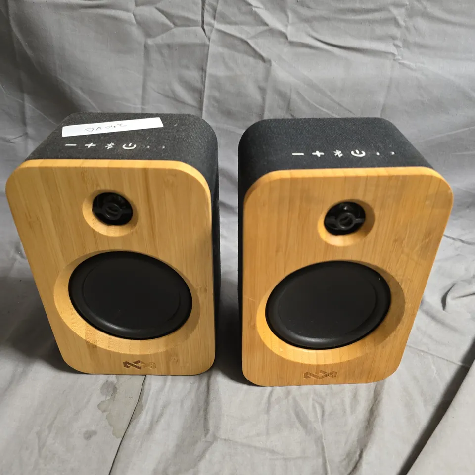 HOUSE OF MARLEY GET TOGETHER DUO BLUETOOTH BOOKSHELF SPEAKERS – BAMBOO FINISH
