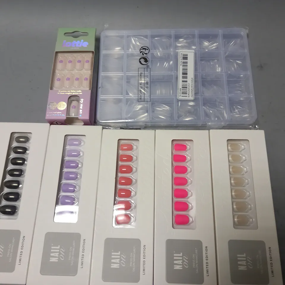 LOT OF 7 ASSORTED ARTIFICIAL NAIL PACKS