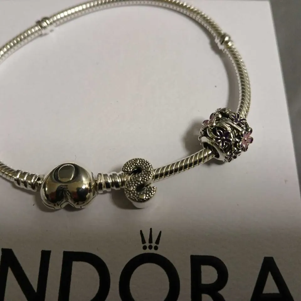 PANDORA HEART THEMED BRACELET WITH TWO CHARMS