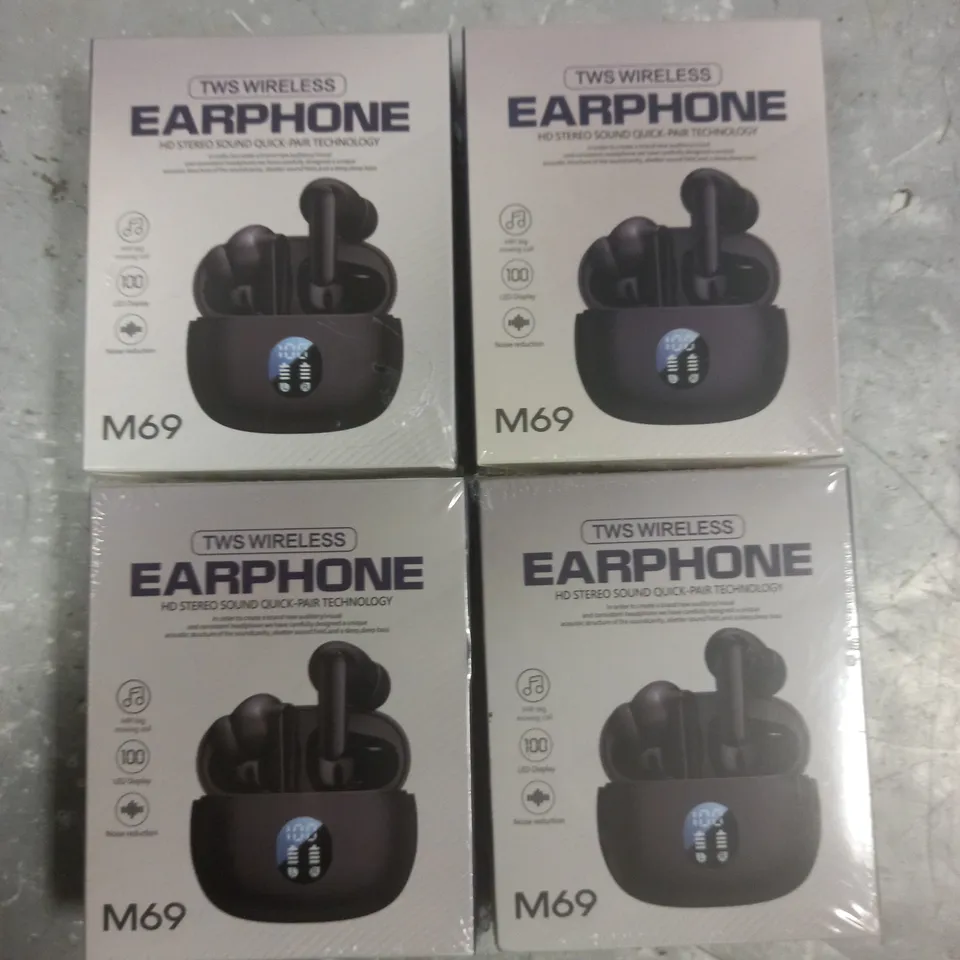 LOT OF 4 SEALED BOXES OF TWS WIRELESS EARPHONES