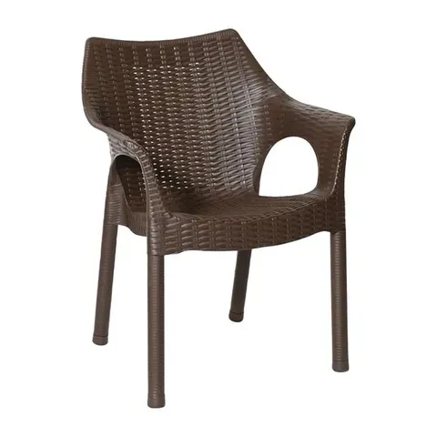 BOXED BOLERO ELEMENTS POLYPROPYLENE ARMCHAIRS DARK BROWN (4 PACK)