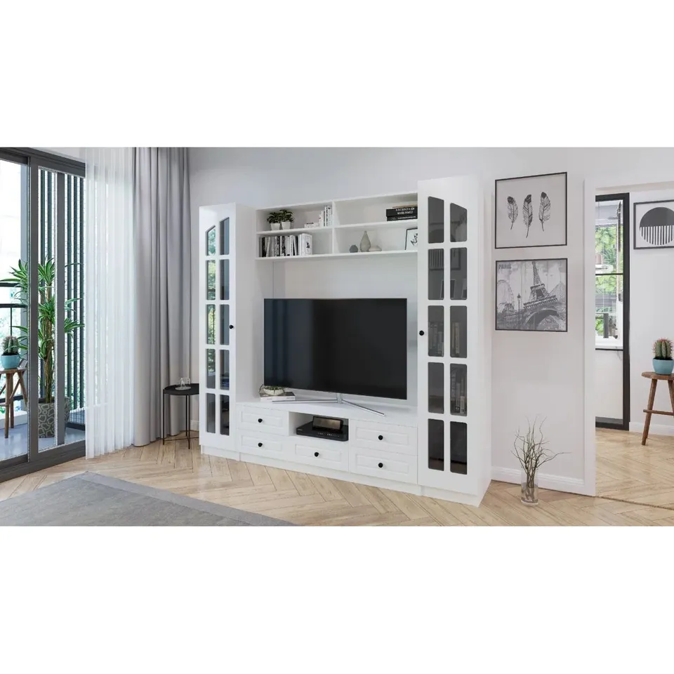 BOXED ENTERTAINMENT UNIT FOR TV'S UP TO 60" ( 5 BOXES )