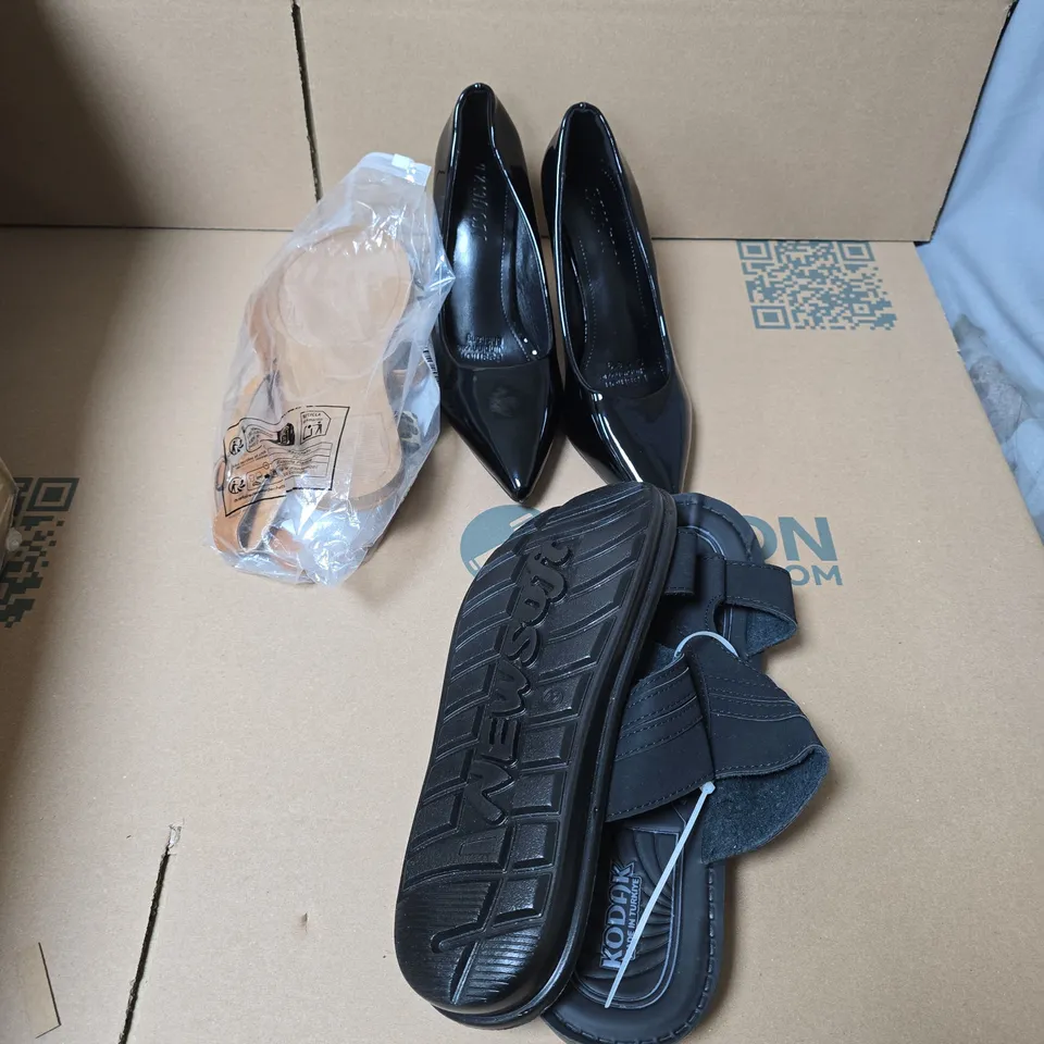 BOX OF APPROXIMATELY 7 PAIRS OF ASSORTED SHOES