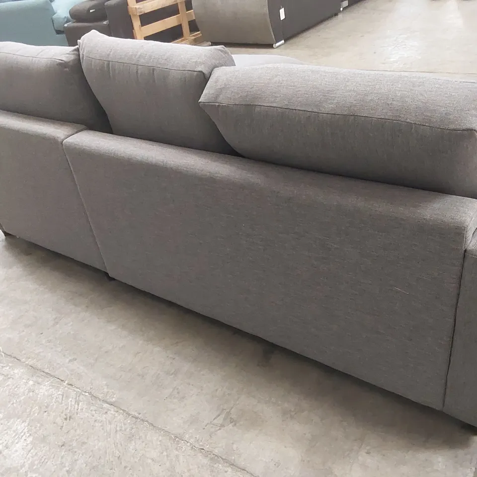 QUALITY DESIGNER ASHWELL CHAISE STORAGE SOFA - MERCURY FABRIC