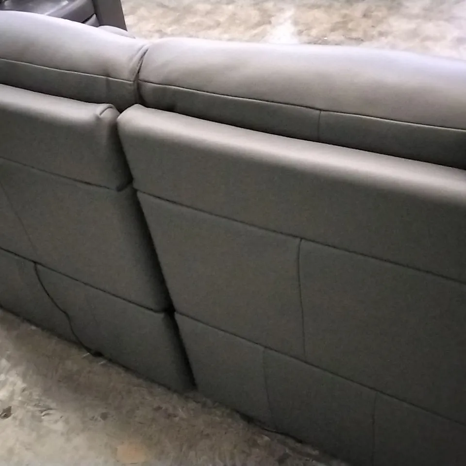 QUALITY ITALIAN DESIGNER ADRIANO POWER RECLINER SOFA IN ELEPHANT GREY LEATHER