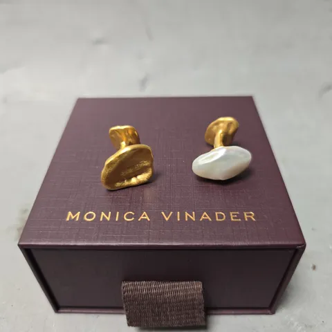BOXED MONICA VINADER GOLDEN CUFF LINKS