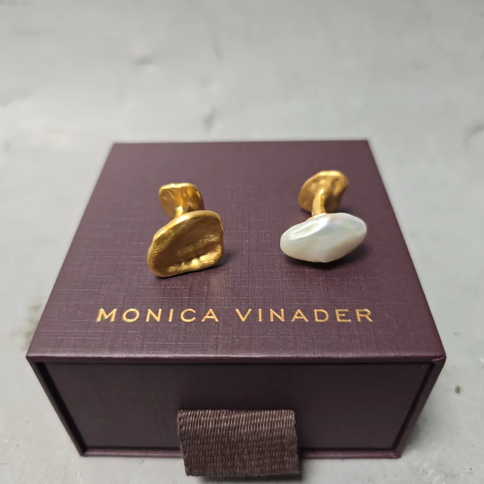 BOXED MONICA VINADER GOLDEN CUFF LINKS