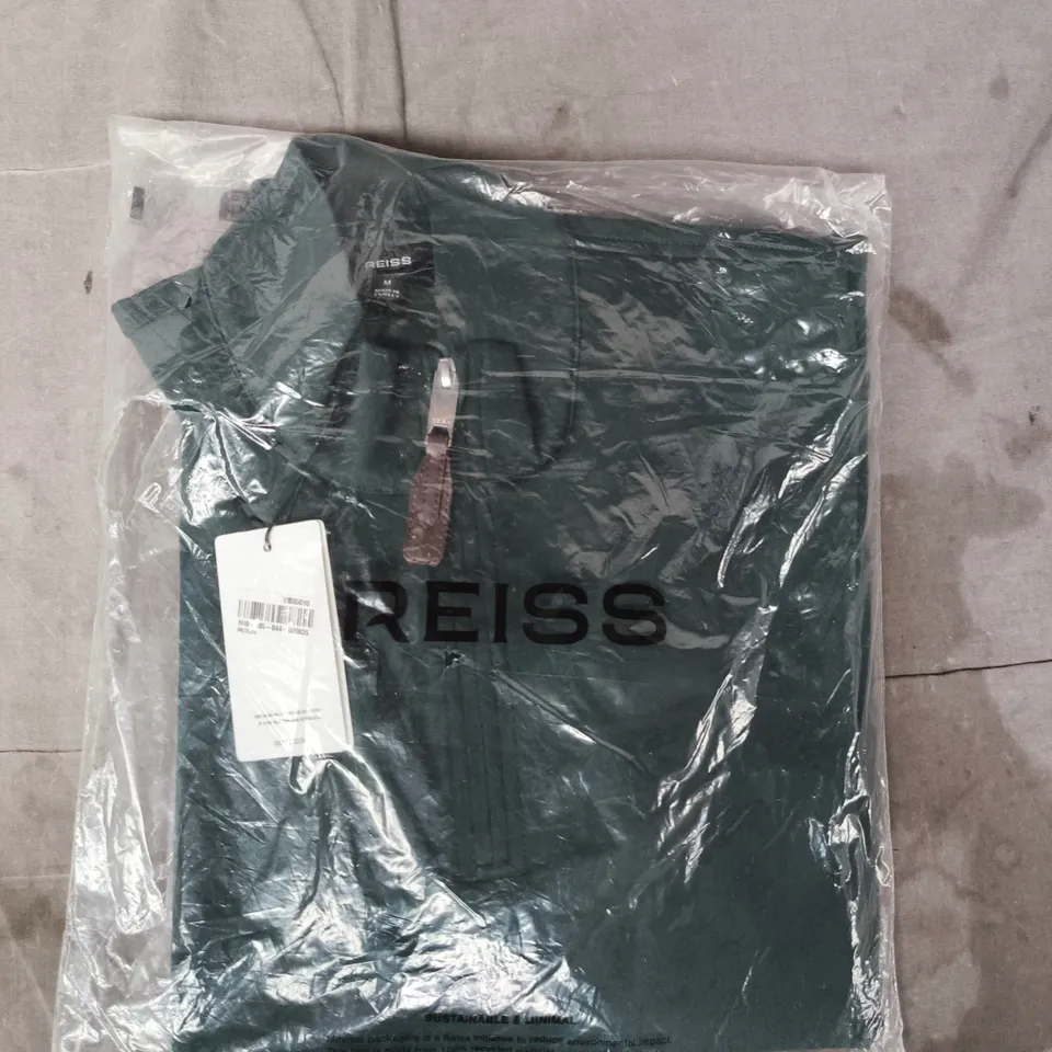 BAGGED REISS DARK SAGE GREEN HALF ZIP TOP SIZE MEDIUM