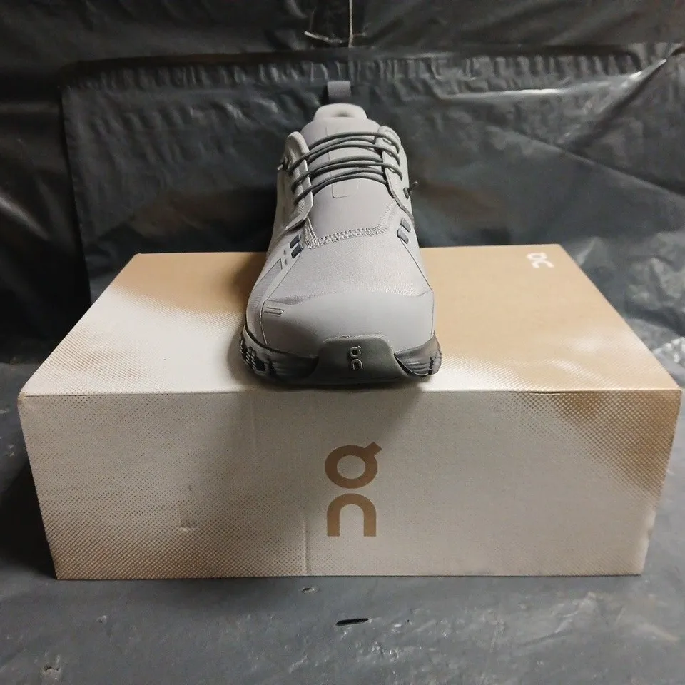 BOXED PAIR OF ON CLOUD 6 WP TRAINERS IN ALLOY/WOLF SIZE UK 11
