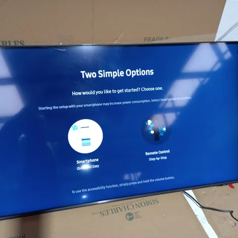 SAMSUNG QE43Q60 TV WITH STAND AND TWO REMOTES