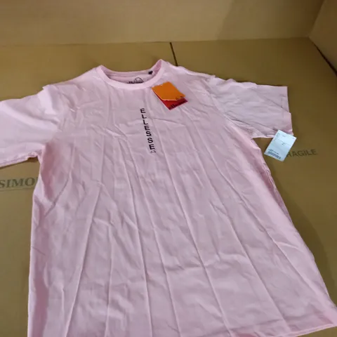 ELLESSE PALE PINK T-SHIRT - UK M