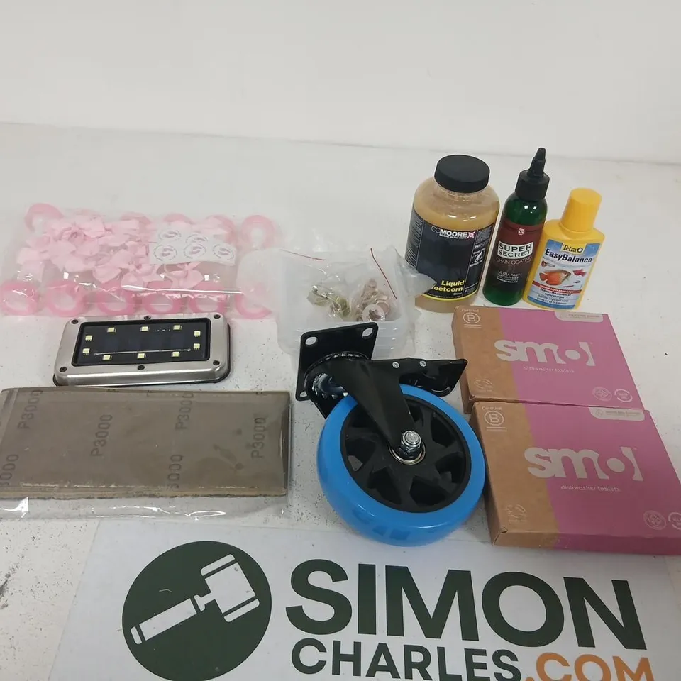 ASSORTED TOOLS & HARDWARE KIT INCLUDING CASTER WHEEL, LED PANEL AND CLEANING SUPPLIES