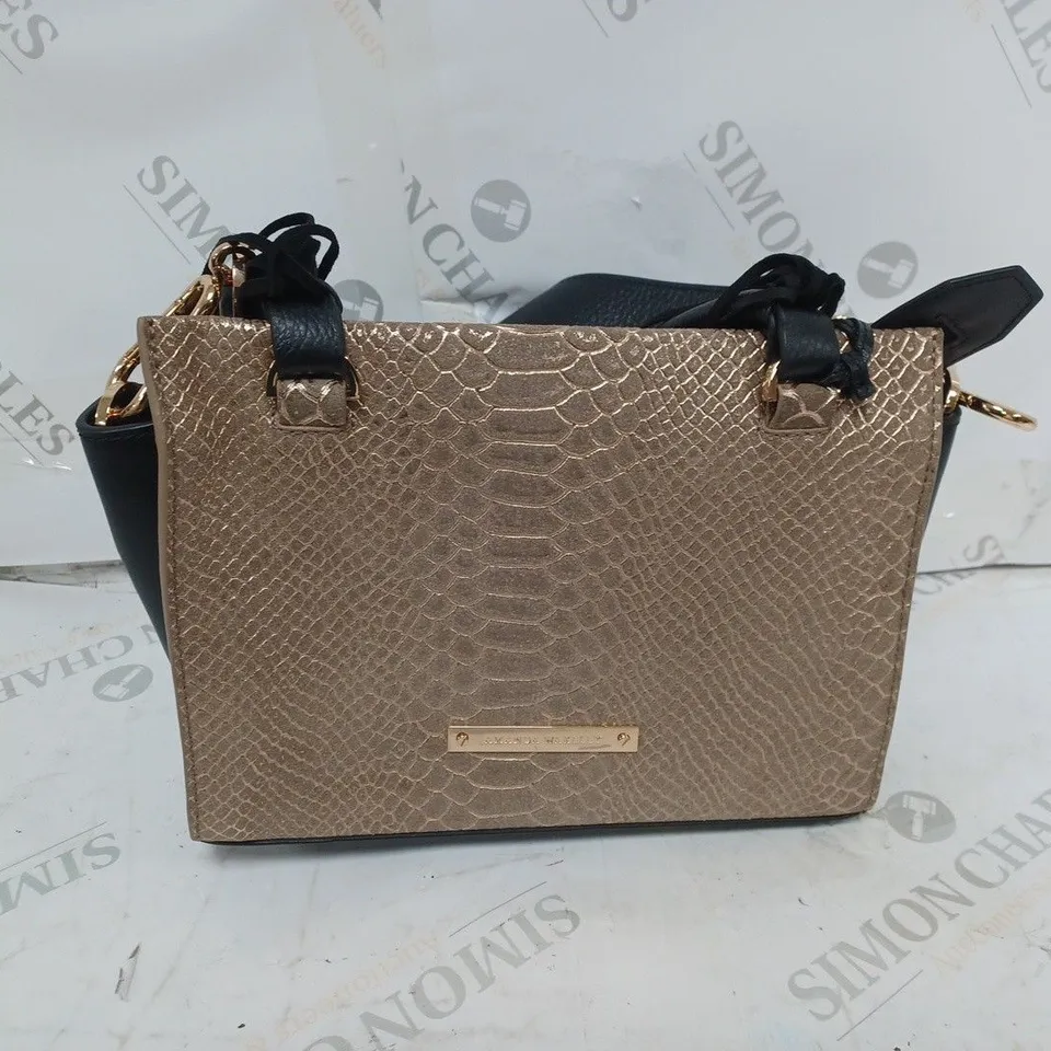 AMANDA WAKELEY THE MINI JACKMAN MEDIUM MULTIWAY BAG METALLIC SUEDE PYTHON