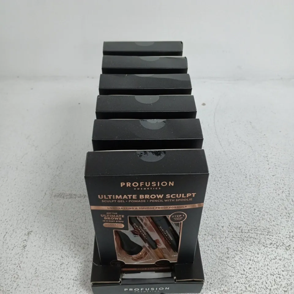 PROFUSION COSMETICS ULTIMATE BROW SCULPT KIT – SOFT BROWN (BUNDLE OF 6)