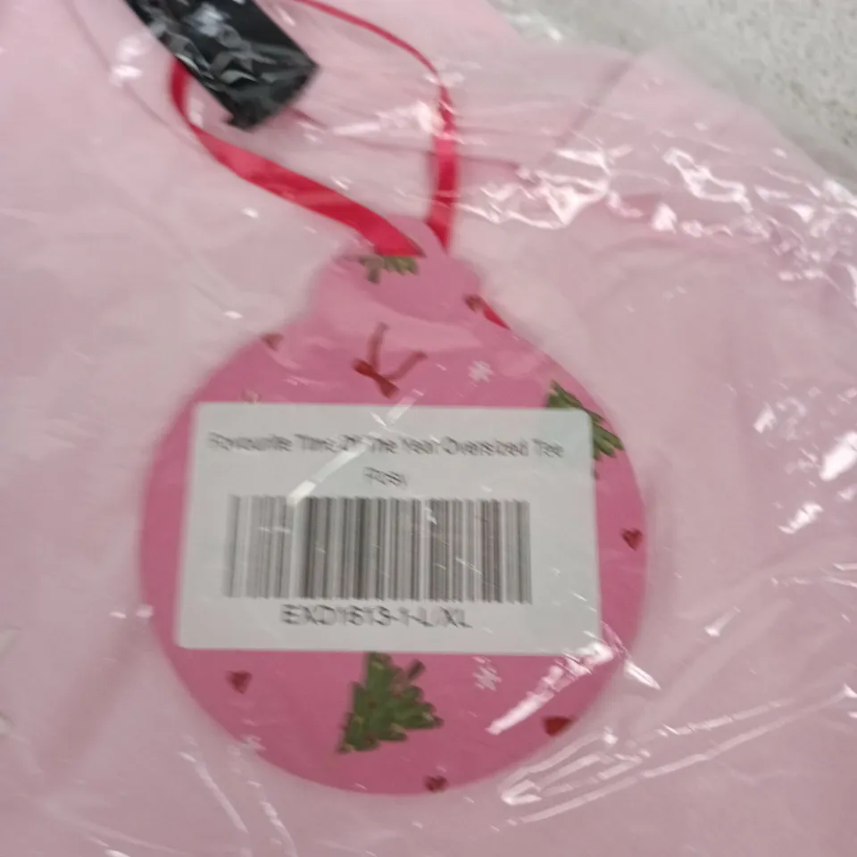 BAGGED WHITE FOX PINK HOLIDAY EDITION TOP – SIZE L/XL
