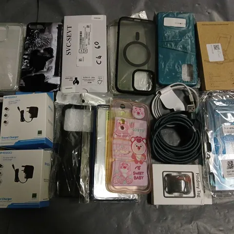 LOT OF ASSORTED MOBILE PHONE ACCESSORIES TO INCLUDE CASES, SCREEN PROTECTORS AND CHARGERS