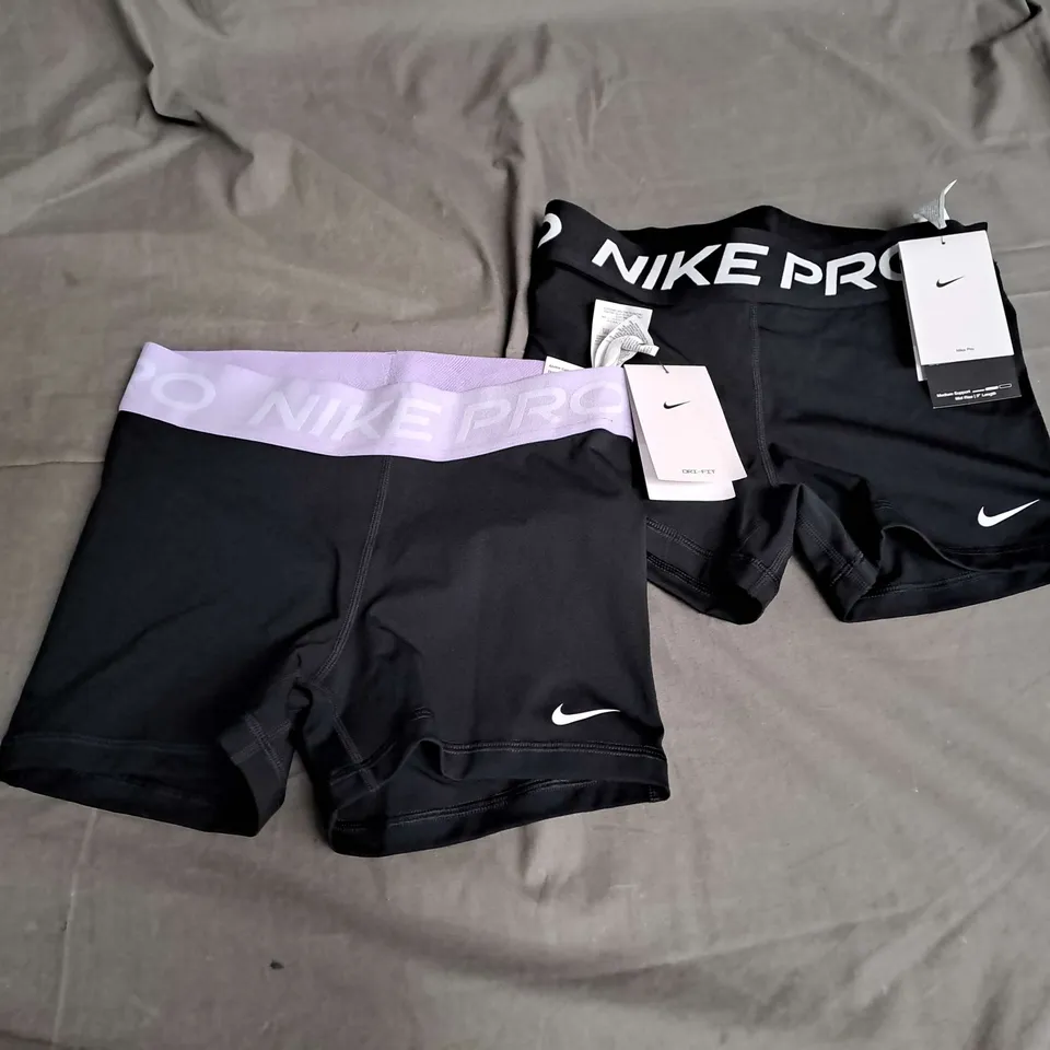 NIKE X2 NIKE PRO WOMENS SHORTS IN BLACK/LILAC SIZE S
