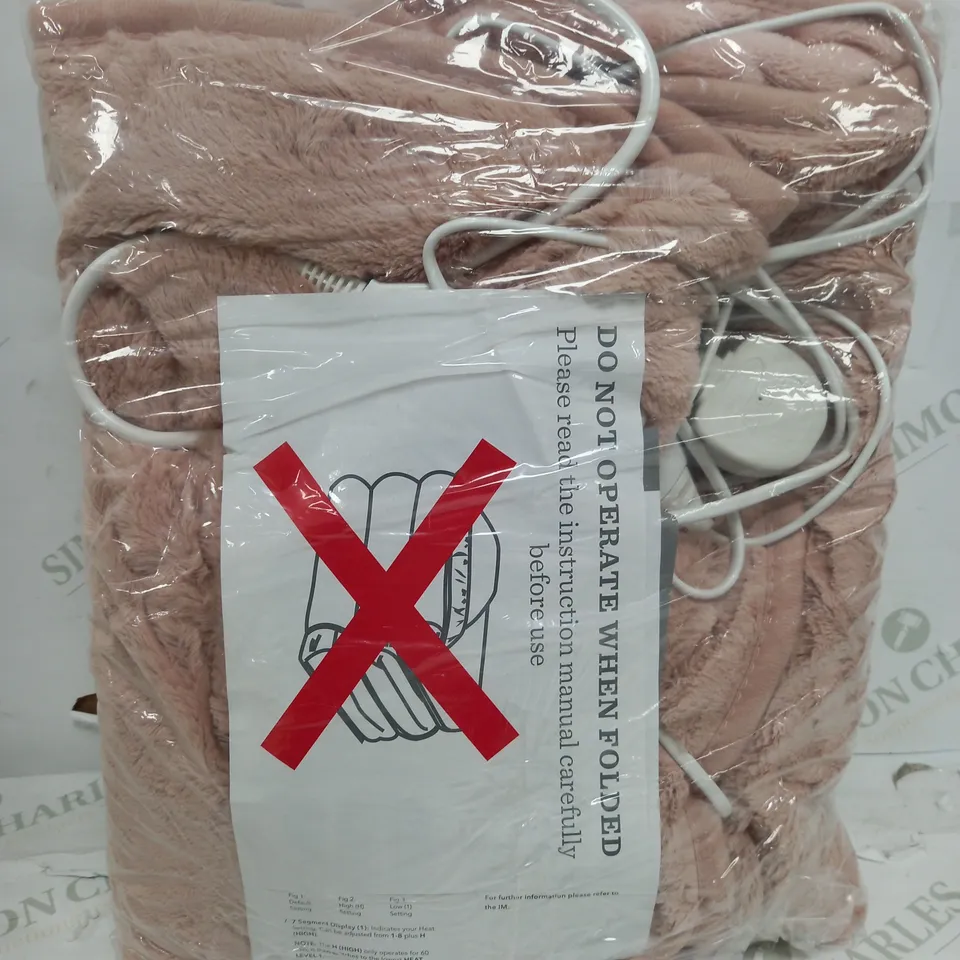 COZEE HOME VELVET SOFT HEATED BLANKET IN PINK