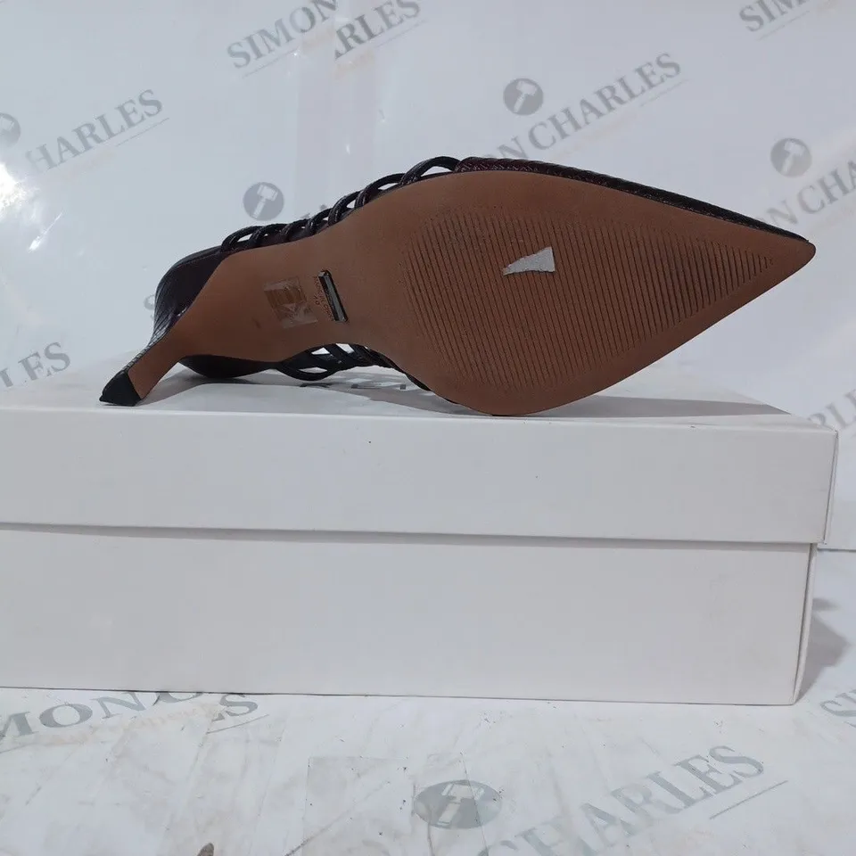 BOZED PAIR OF REISS DAPHNE SLINGBACK HEELS IN POMEGRANATE SIZE 7