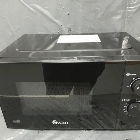 BOXED SWAN 20L 700W MANUAL MICROWAVE - BLACK - COLLECTION ONLY