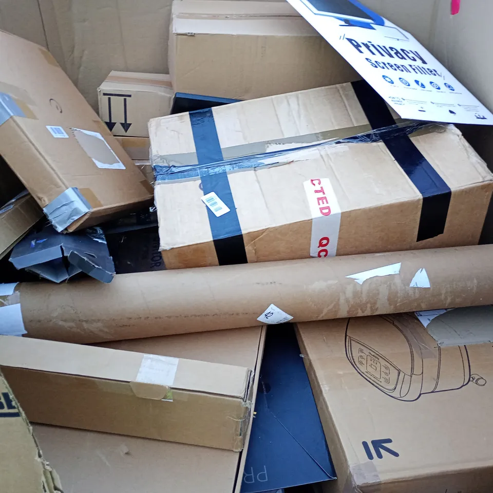 PALLET OF ASSORTED HOUSEHOLD ITEMS TO INCLUDE FLOORING CUTTER, FOOT BATH AND BALLOON PARTY ARCH