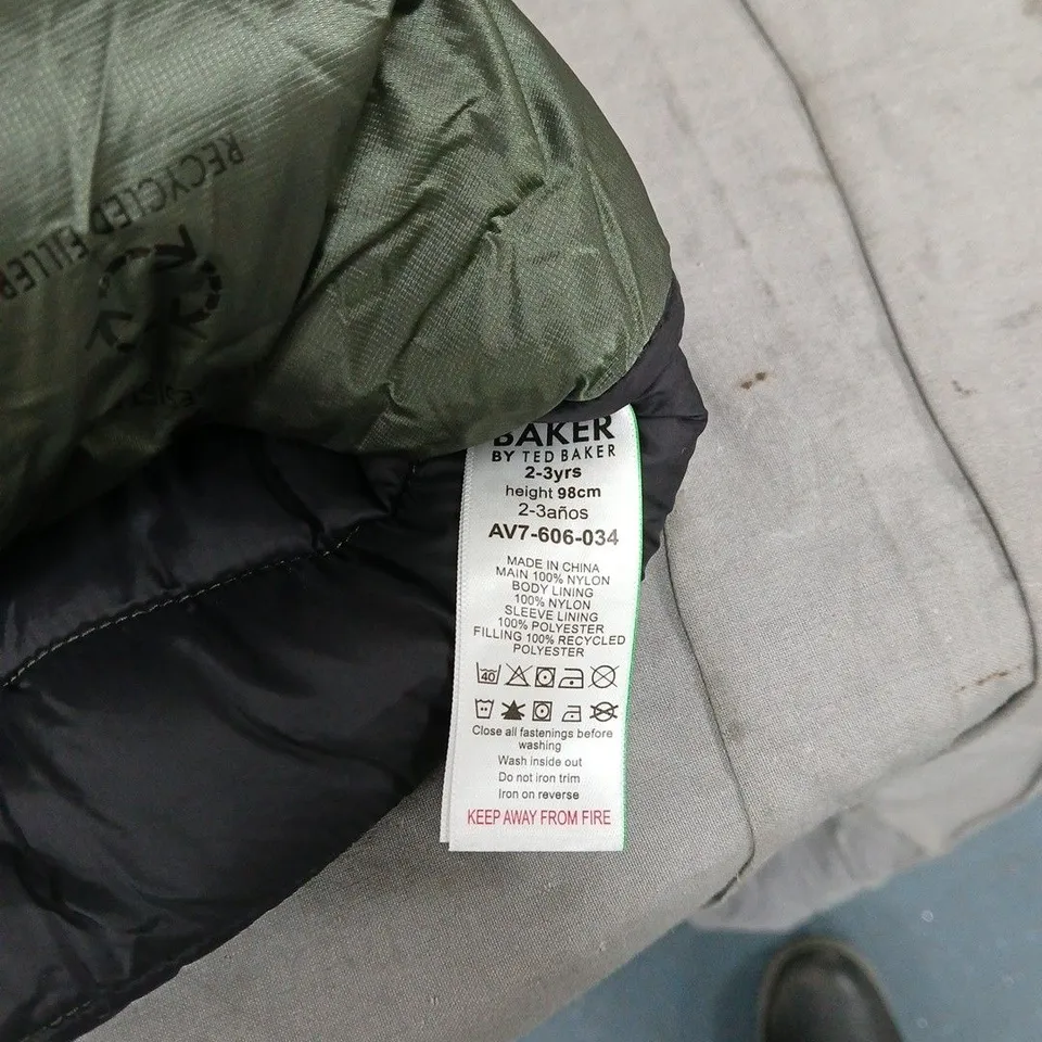 BAKER BY TED BAKER LONDON KIDS' HOODED OLIVE PUFFER JACKET, 2-3 YEARS (98 CM)