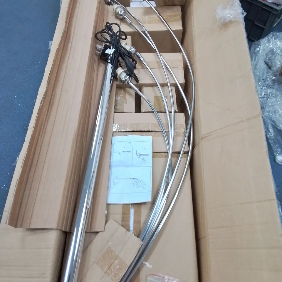 BOXED CHROME 5-LAMP FLOOR LIGHT - COLLECTION ONLY