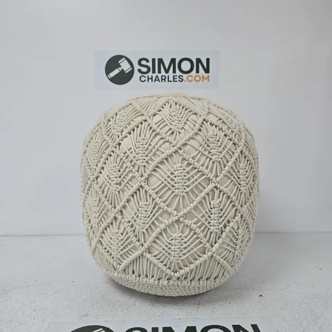 MACRAME COTTON POUF – CREAM