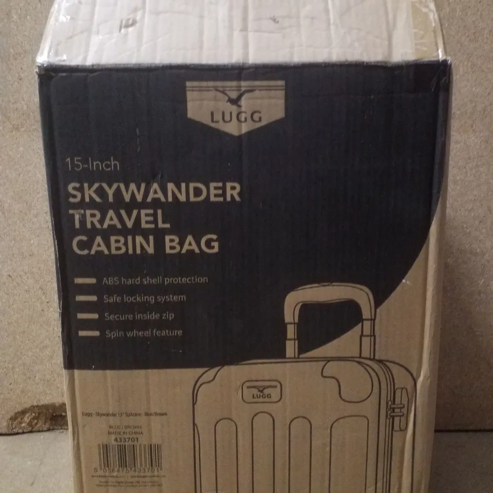 BOXED LUGG SKYWANDER 15" TRAVEL CABIN BAG - BLUE/BROWN