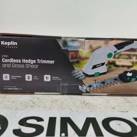KEPLIN 2-IN-1 CORDLESS HEDGE TRIMMER AND GRASS SHEAR β BOXED