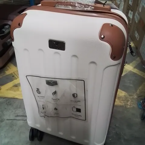 LUGG 20INCH SKYWANDER TRAVEL SUITCASE CREAM WITH BROWN 