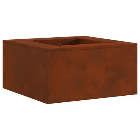 BOXED VIDAXL FIRE PIT BROWN 80×80×40CM WEATHERING STEEL