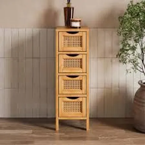 BOXED AVANI 4 DRAWER STORAGE UNIT, BAMBOO (DUNELM)