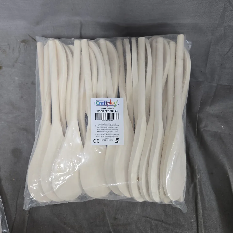 CRAFTPLAY WOOD SPOONS 24 PACK (AMZ766WS)