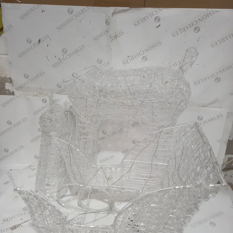 LARGE ACRYLIC REINDEER AND SLEIGH LIGHT UP OUTDOOR CHRISTMAS DECORATION RRP £129.99