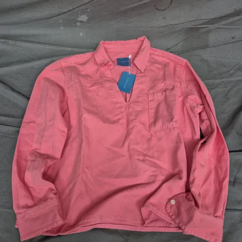 BEAUFORT & BLAKE MAYFIELD ROSE HERRINGBONE DECK SHIRT – PINK, SIZE M