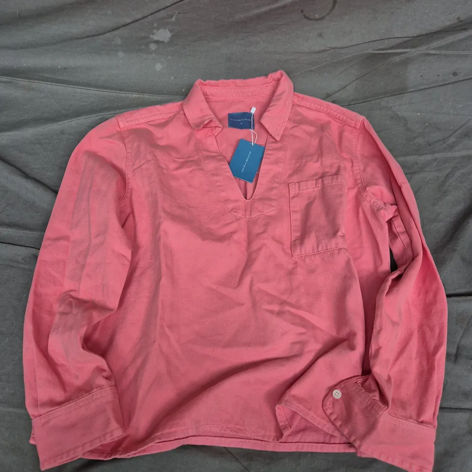 BEAUFORT & BLAKE MAYFIELD ROSE HERRINGBONE DECK SHIRT – PINK, SIZE M