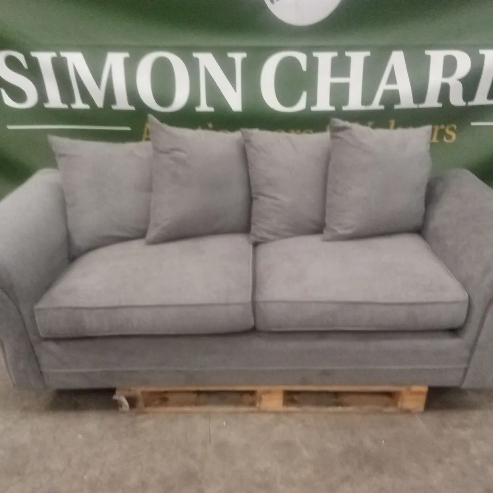 DURY FABRIC 3 SEATER SCATTER BACK SOFA - DARK GREY RRP £499