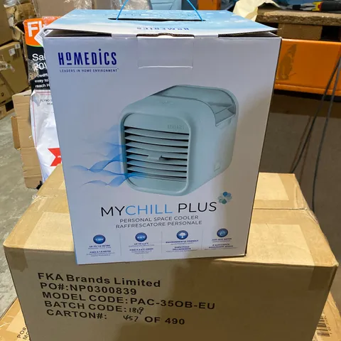 BOX OF 2 X HOMEDICS MYCHILL PLUS PERSONAL SPACE COOLER 