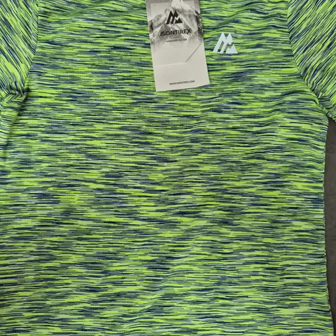 MONTIREX JUNIOR TRAIL 2.0 T-SHIRT IN NEON/MARINE BLUE SIZE 8-9